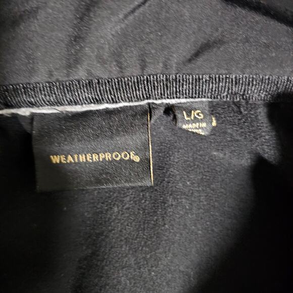 Weatherproof Long Line Neoprene Dressy Black Jacket with Snaps & Quilted Trim - Picture 5 of 9